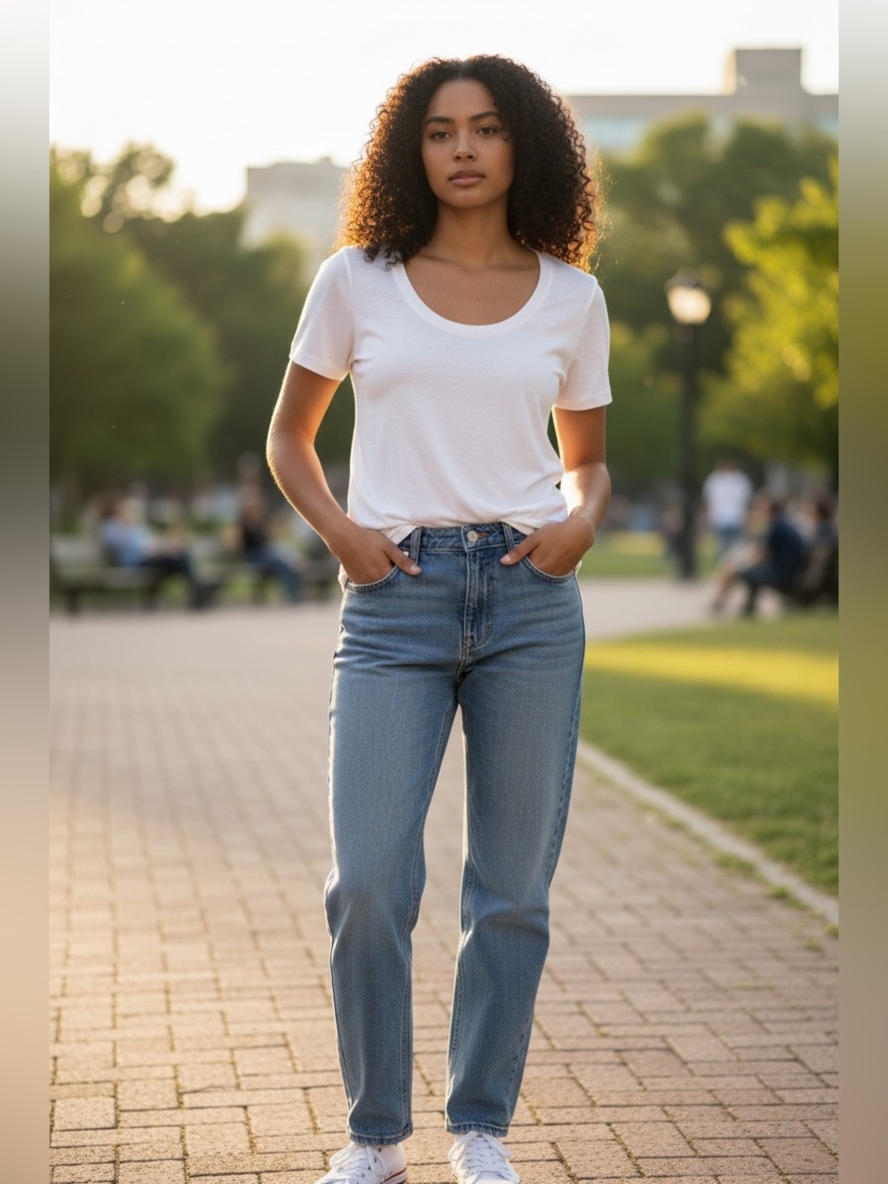 Nordstrom Women's White Scoop Neck Short Sleeve Tee